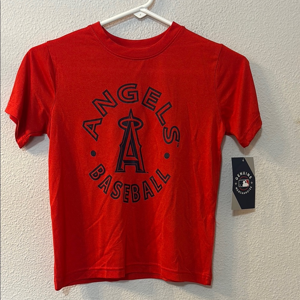 NWT Genuine Merchandise Angels Baseball Kids Red T-Shirt